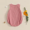 0-18M Newborn Baby Summer Tank Romper Plaid Print Sleeveless Round Neck Jumpsuit for Boys and Girls 3