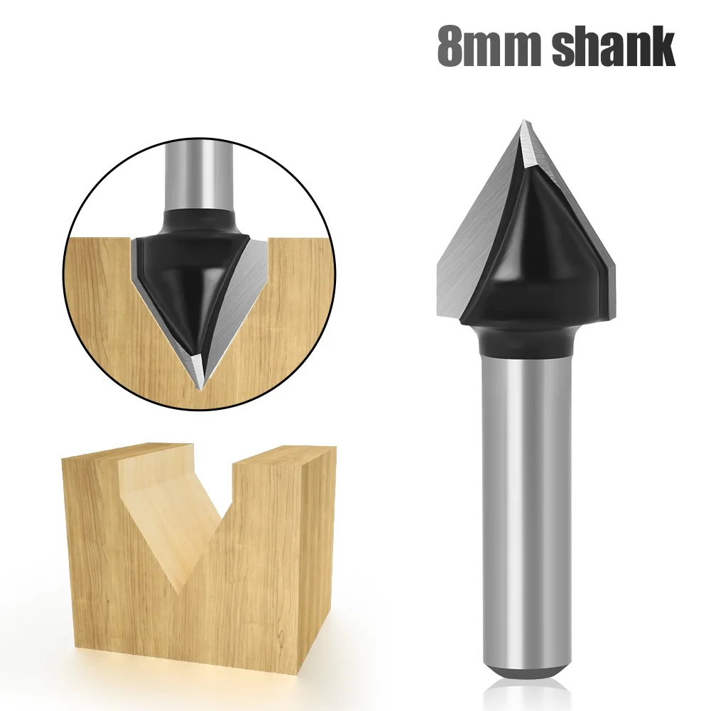 

1pcs 8mm Shank60 wood router bit Straight end mill trimmer cleaning flush trim corner round cove box bits tools