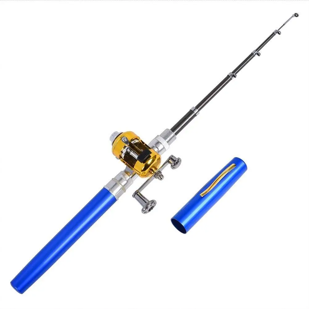 Fishing Rod Reel Combo Set Mini Telescopic Portable Pocket Pen Fishing Rod Pole Reel Lures Baits Jig Hooks Kits Type A+P