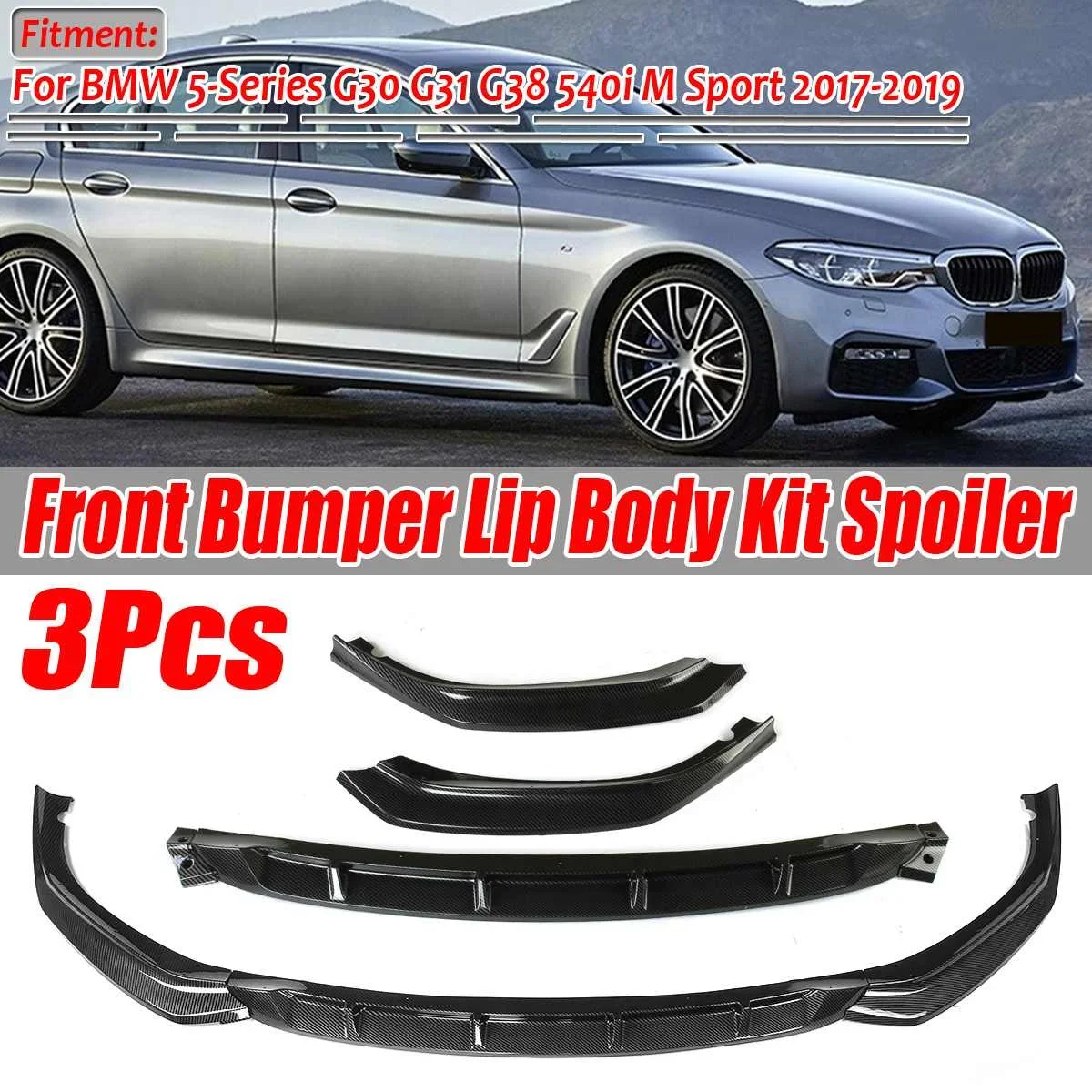 

3 шт., автомобильный передний бампер для BMW 5-Series, G30, G31, G38, 540i