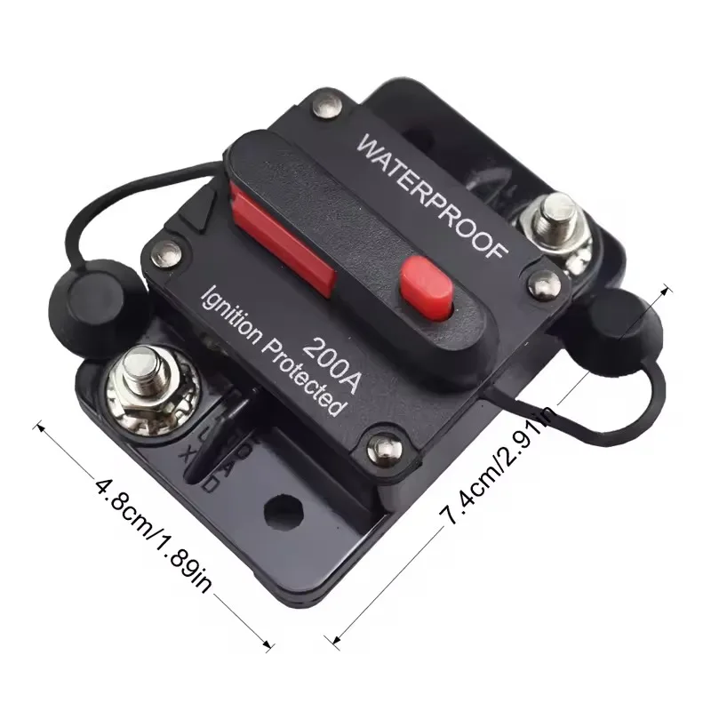 Waterproof Manual Reset Circuit Breaker 12V 24V Power Protect Fuse
