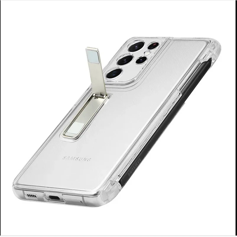 S PEN + Case For Samsung Galaxy s21 ultra mobile phone case with spen stylus slot transparent cover with holder Protective Case