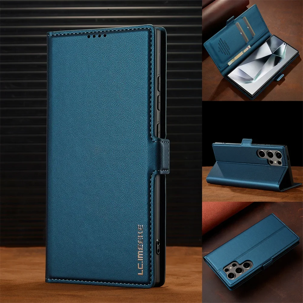 Sleek Leather Card Holder Wallet Flip Case
