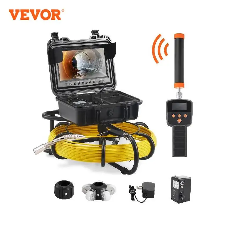 Caméra Inspection Canalisation VEVOR 50 M – écran 9" 1080P, Localisateur 512 Hz, IP68