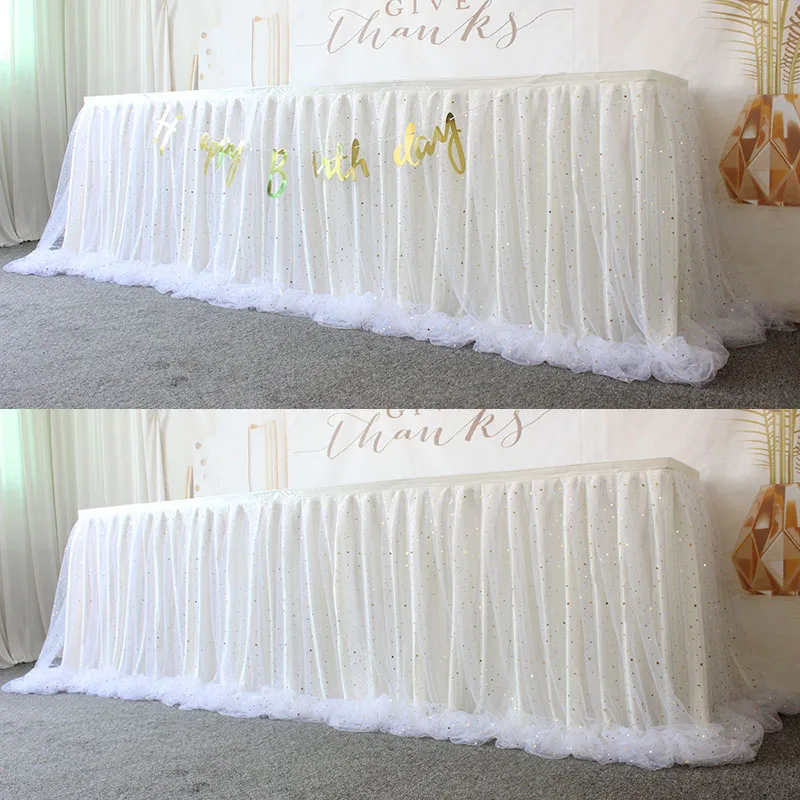 Tulle Tutu Table Skirt for Party Wedding Home Decoration Birthday Party / Baby Shower Table Skirt
