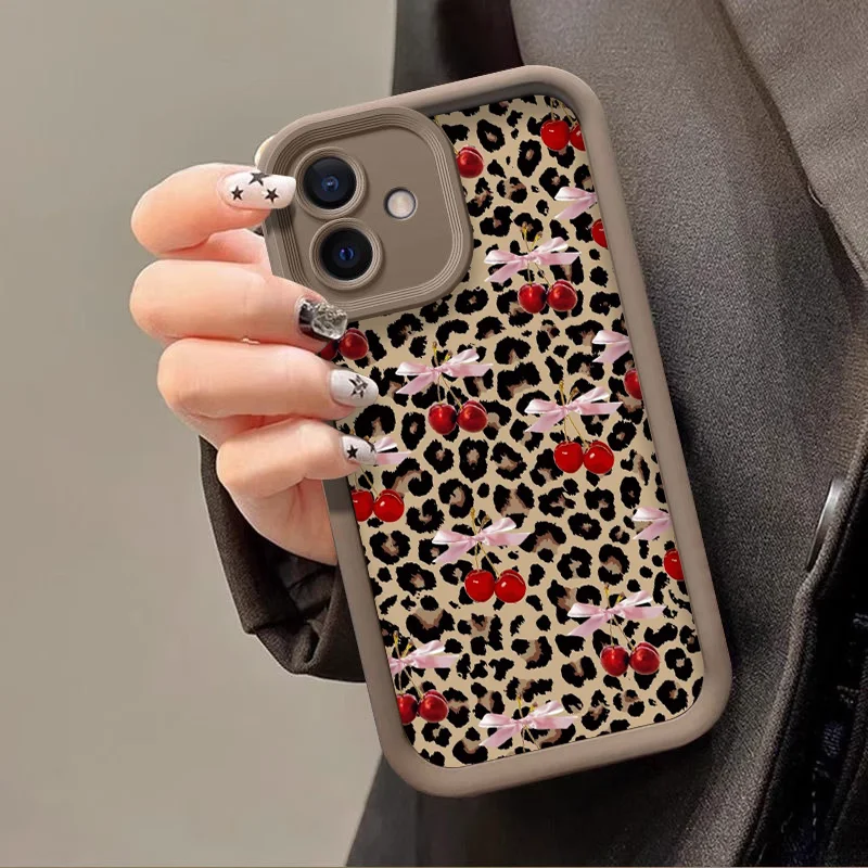 Stylish Retro Black Zebra & Leopard Print Shockproof Silicone Phone Case