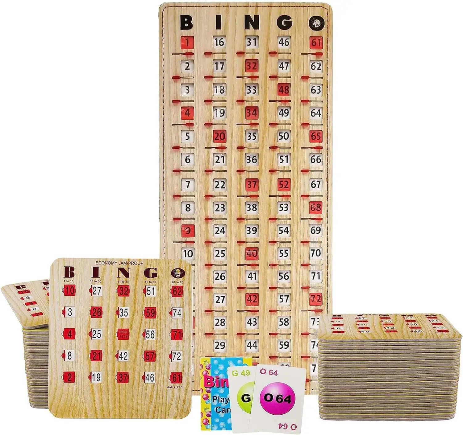 Lottery,Tini ping,bingo cartons,Bingo Cards with Sliding Windows, 50 Reusable Bingo Shutter Cards