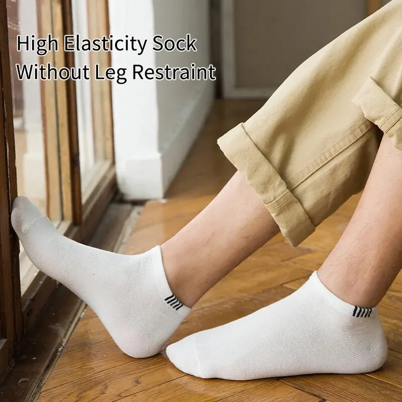 Spring and Summer Men's and Women's Four-season Simple Fashionable Comfortable Sports Striped Socks 5 Pairs sports striped socks