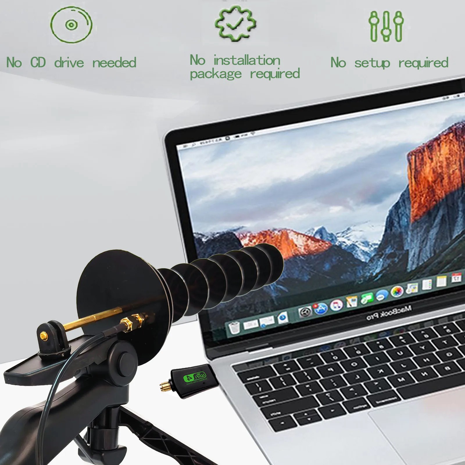 Long Range Receive or Transmit 2.4GHz WIFI yagi Directional Antenna USB Wireless Card Adapter PIC-E SMA Router