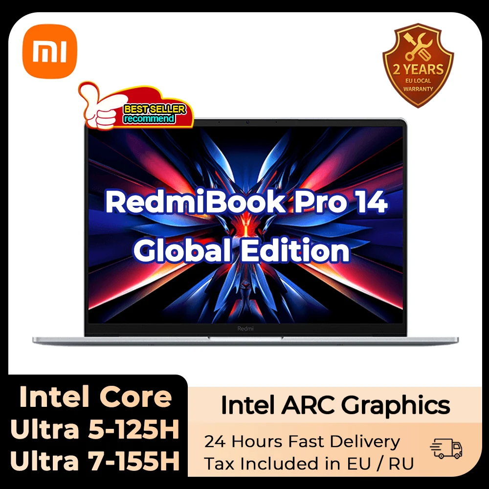 Xiaomi Laptop Redmibook Pro 14 2024 Core Ultra 5-125H/Ultra 7-155H Arc Graphics 32Gb Ddr5 1T Ssd 16 Pollici 3.1K 165Hz Schermo Pc