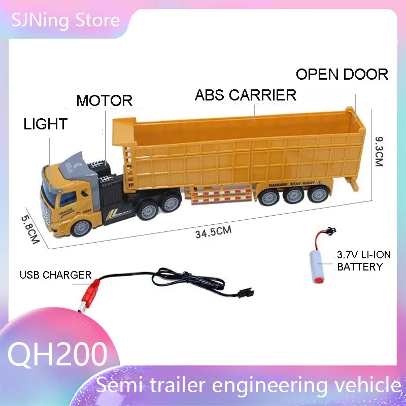 1:48 RC Engineering Truck Semi-Trailer Heavy-Duty Transport Container Vehicle Remote Control Dump Truck Simulation Toys for boys 6