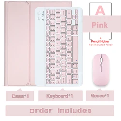 Enhanced Wireless Keyboard and Mouse with Tablet Case Cover - Tab S10 FE - S9 FE - S9 (Pink A)