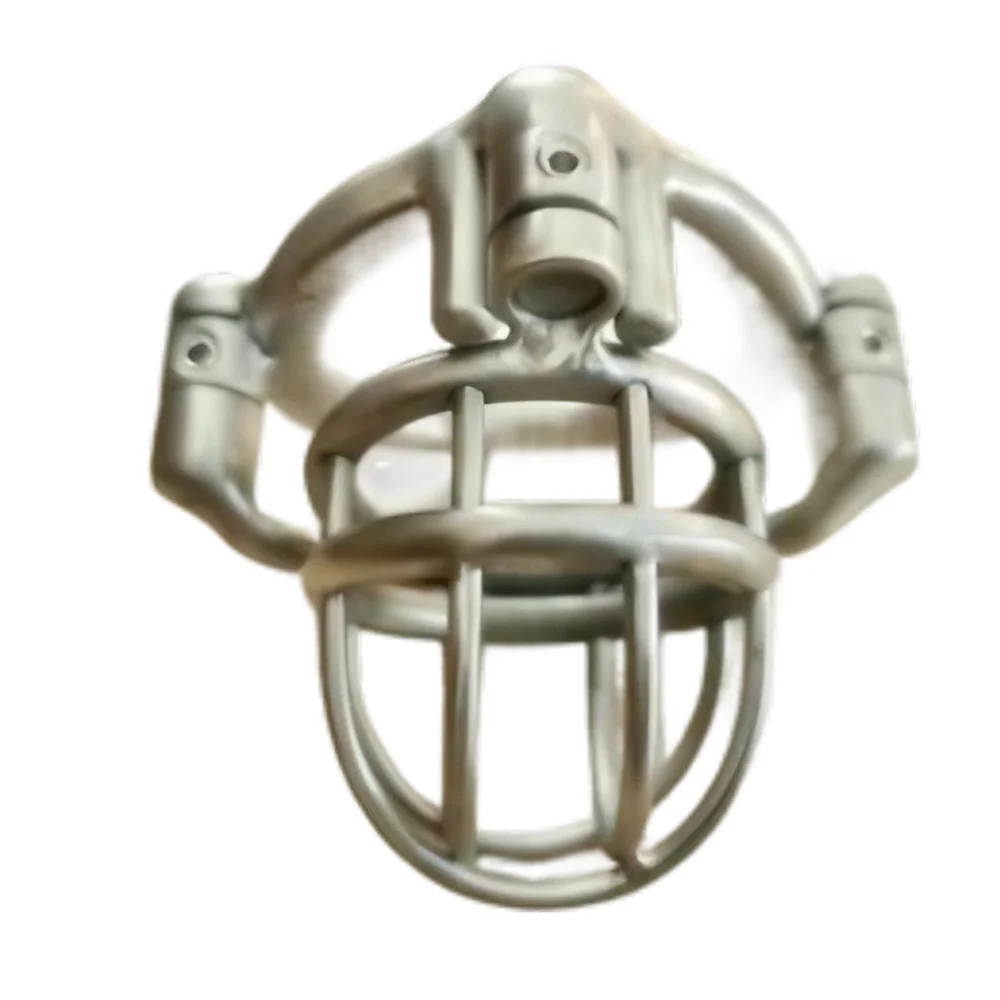 Stainless Steel Male Chastity Cage with Curve Ring Permanent Screw Double Lock &ndash; Metal Cock Cage for Men, CBT Sex Toy
