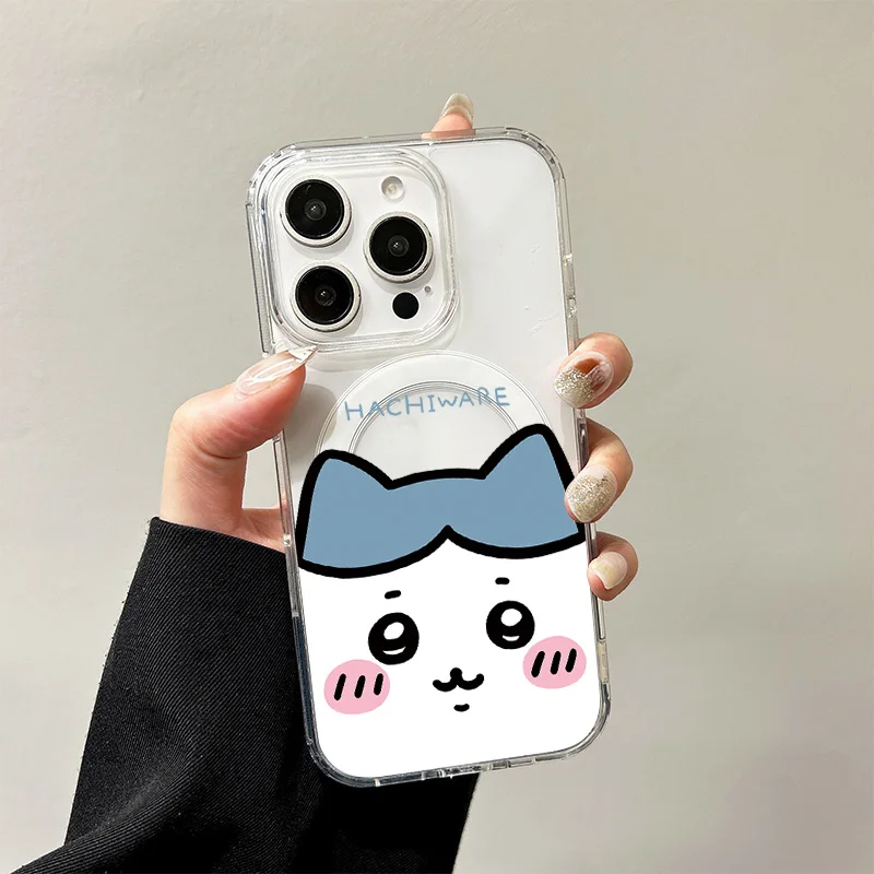 Transparent Silicone Wireless Charging Case with C-Chiikawas Hachiware Design