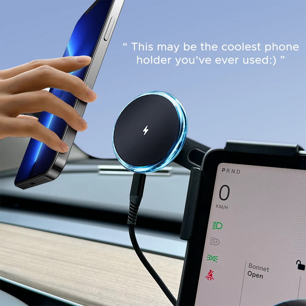 Blue Light Ring Magsafe Magnetic Wireless Charger Phone Holder Screen Mount For