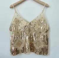 Summer Women Bling Sequined Tanks Tops Sexy Beaded Work Mesh Tops Chic Women Sparkly Cami Vest Femme Streetwear - Image 3
