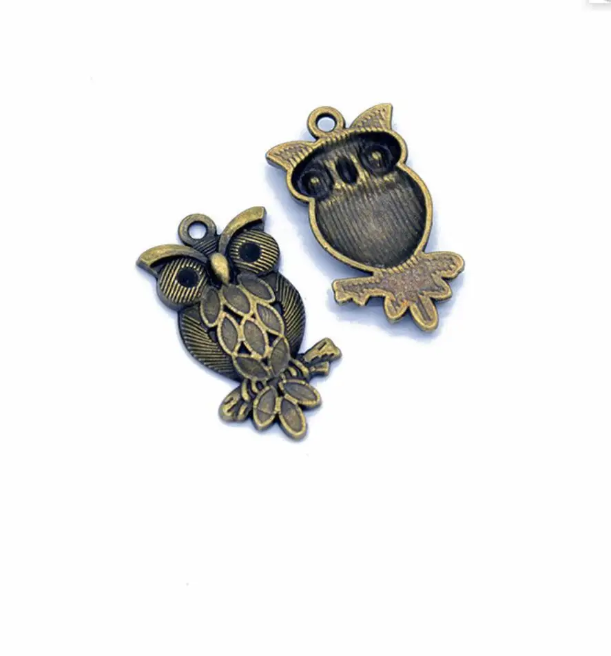 35pcs 30*16mm Animal Charm Owl Pendant 3 Colors DIY Retro Jewelry Bracelet Necklace Charms Pendant F0314