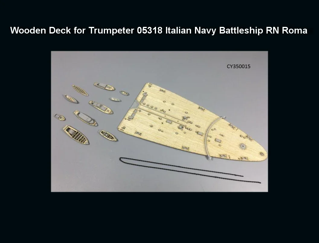 

Деревянная колода в масштабе 1/350 для Trumpeter 05318, набор для сборки итальянского военно-морского корабля RN Roma, модель CY350015