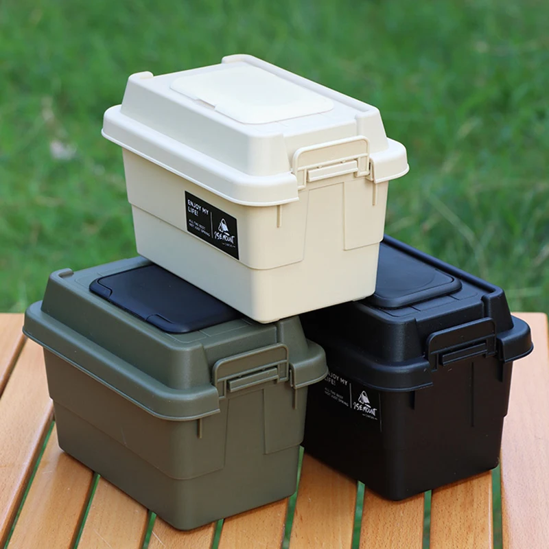 Outdoor Tissue Case Desktop Napkin Paper Storage Box Portable 1.1L Camping Picnic Seasoning Bottle Organizer Sundries Bucket 6