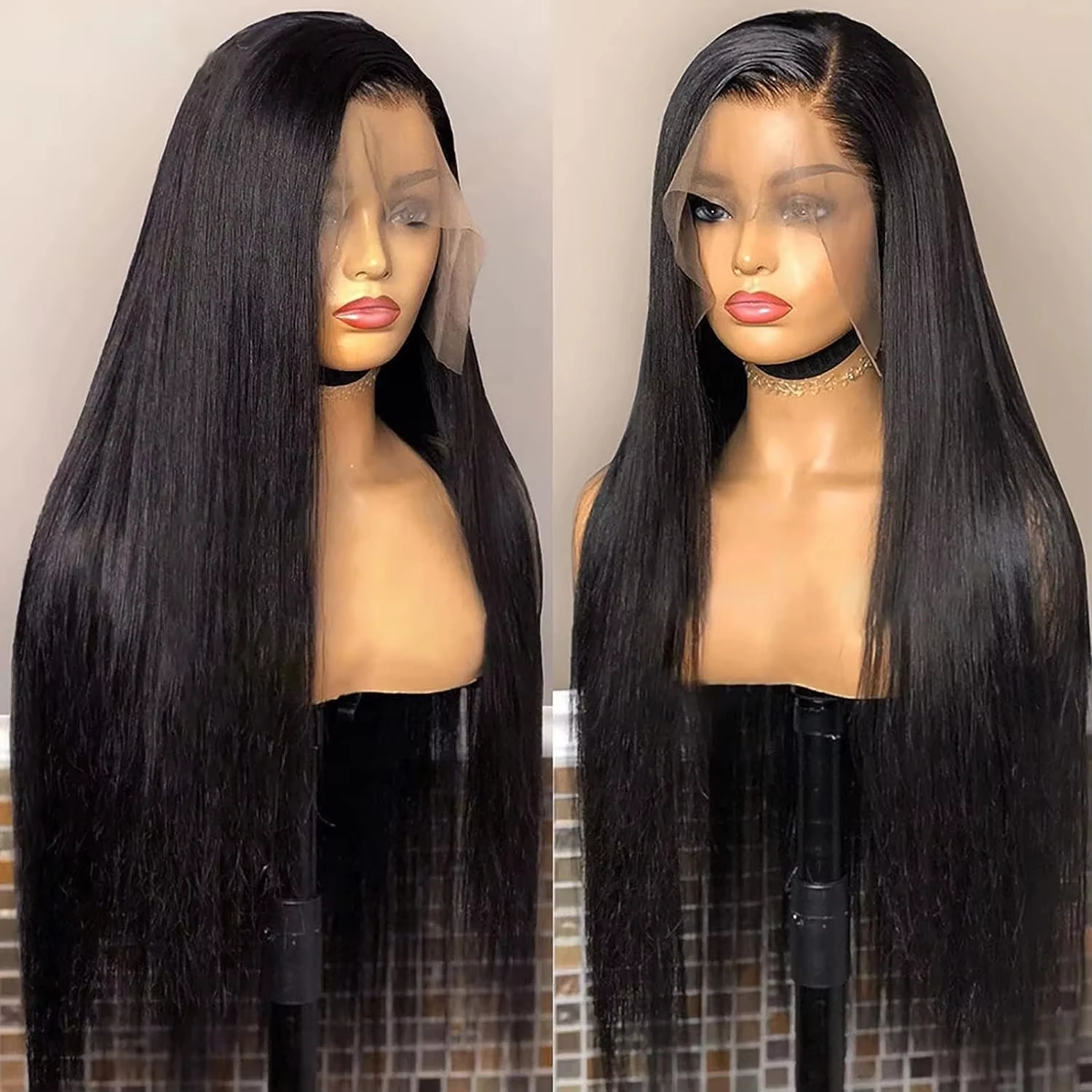 Original Human Hair Wigs 13x4 13x6 Full Frontal 360 HD Transparent Lace Long Hair Wigs Bone Straight Human Hair Pre plucked Wigs