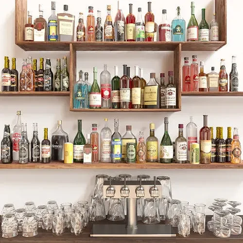 Customizable Commercial Stainless Steel Wine Shelf Rack Wall Mount For Bar