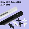 Led Track Light Rail 2 Wires Track Rail Fitting Aluminum 0.5M 1M Rails Jointer I Connector T For Store Home Spot Track Install 1