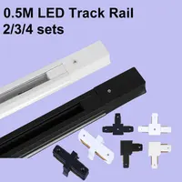 Led Track Light Rail 2 Wires Track Rail Fitting Aluminum 0.5M 1M Rails Jointer I Connector T For Store Home Spot Track Install 1