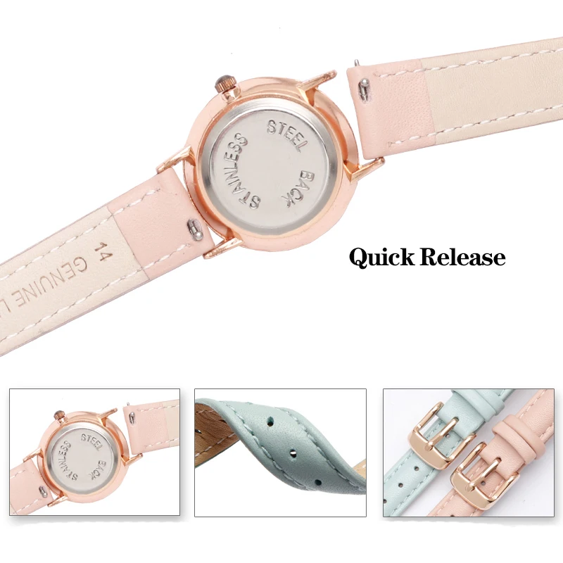 Фото Ремешок из мягкой кожи для часов Casio Citizen Fossil обычный, дамский браслет Folli 12 мм 14 мм 16 мм 18 мм 20 мм, синий розовый коричневый №3