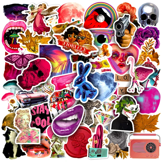 10/30/50pcs Cute Goth Aesthetic Stickers Decals Decorative Skateboard  Laptop Phone Car Waterproof Cool Grunge Sticker Packs Toys - AliExpress