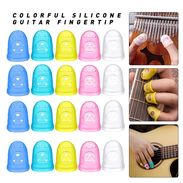 4pcs Pour Les Protecteurs De Bout De Doigt De Guitare Silicone