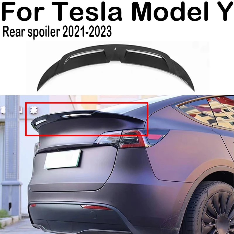 

Для 2021 2022 2023 Tesla Model Y Автомобильная Задняя Крышка багажника автомобильный спойлер Крылья тюнинг внешние аксессуары