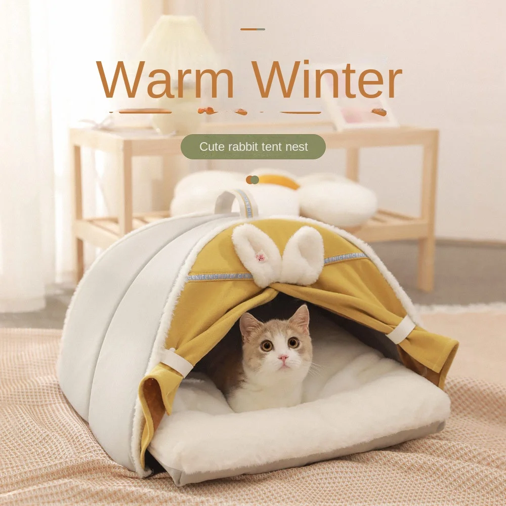 

Winter Removable Cat Tent Warm Bed for Cats Sleeping Thick Cushion for Dog Sleeping Sofa Cat Nest House Pet Supplies