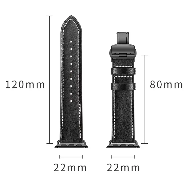 Elegant Premium Leather Watch Strap - Universal Fit, Replacement Wristband