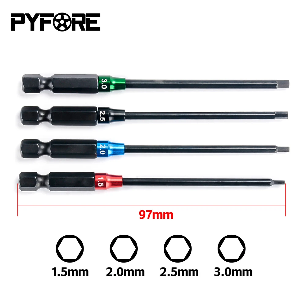PYFORE 1.5/2.0/2.5/3.0 Schraubendreherkopf Sechskantschlüssel RC-Modellwerkzeug Hex RNA-6802