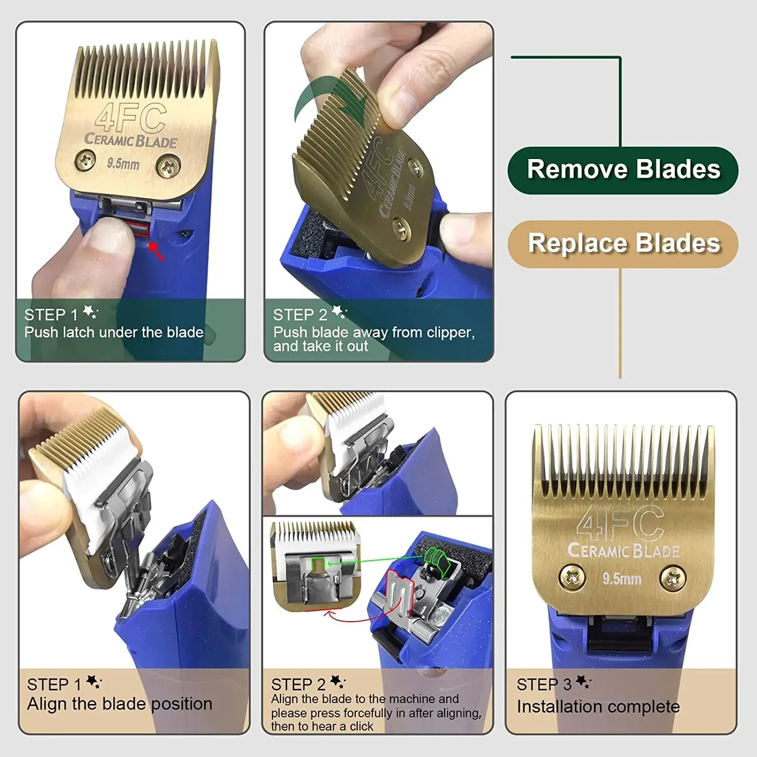 7FC/5FC/4FC/3 3/4FC Detachable Pet Dog Clipper Ceramic Pro