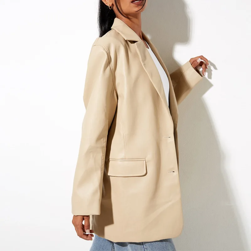 

Women's Leather Clothing Autumn and Winter New Leather Jacket Warm Suit Jacket Urban Commuting Casual Daily Fashion Wear Coat