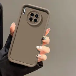 Matte Finish Full Camera Protective Soft Back Cover for Huawei Y9a (Coffee)