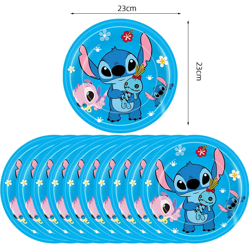 thumbnail image 1 of Nueva decoración para fiesta de cumpleaños de Stitch, Lilo & Stitch, servilletas de papel azul cielo, platos, vasos, vajilla, telón de fondo, globos, suministros para baby shower, 1 of 5