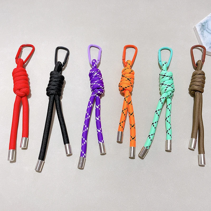 Kreativer bunter geflochtener Lanyard-Schlüsselanhänger Y2K Anti-Verlust-Knoten-Nylonseil-Schlüsselanhänger für Auto-Rucksack-Anhänger-Zubehör Geschenk – Detail 3