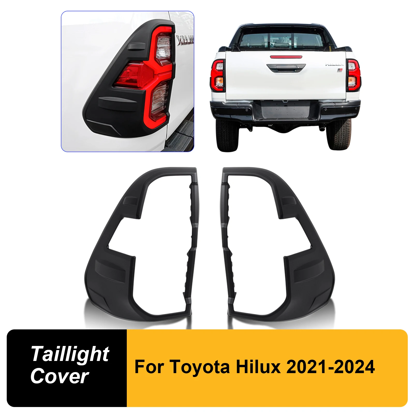 

2pcs/set Taillight Cover Trim For Toyota Hilux 2021 2022 2023 2024 year Models Rear Light Cover Protector 4X4 Car Accessories