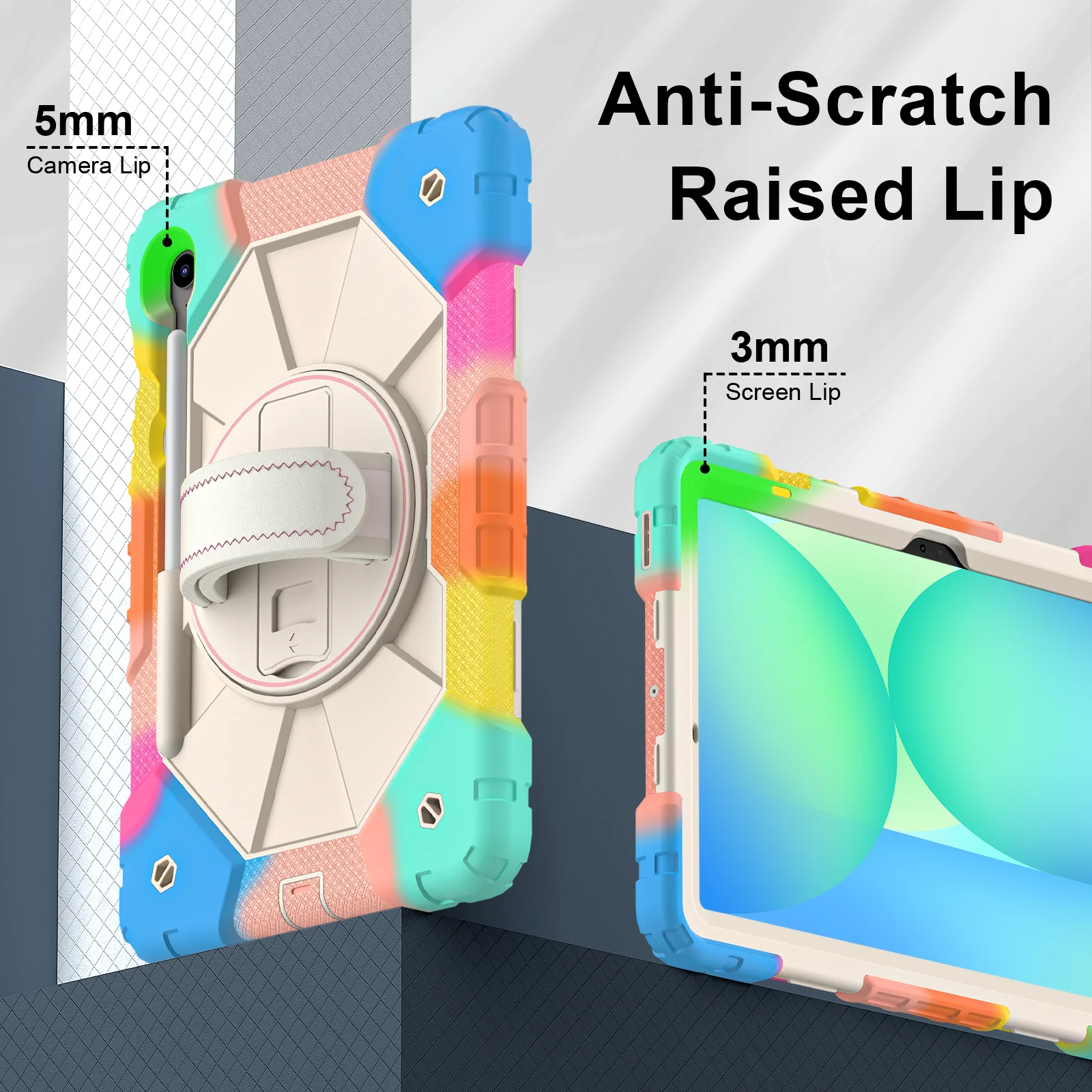 Rugged Armor Case For Samsung Galaxy Tab With Rotating Kickstand_voghion.com