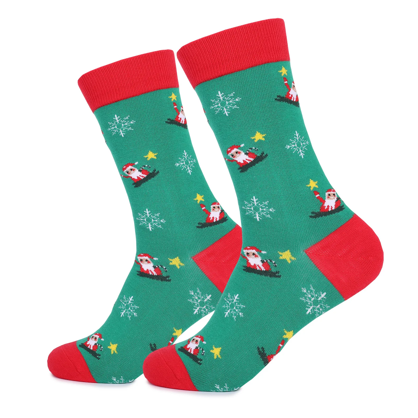 4 Pairs Funny Merry Christmas Socks For Men & Women Colorful Novelty Cute Soft Breathable Middle Tube Cotton Socks