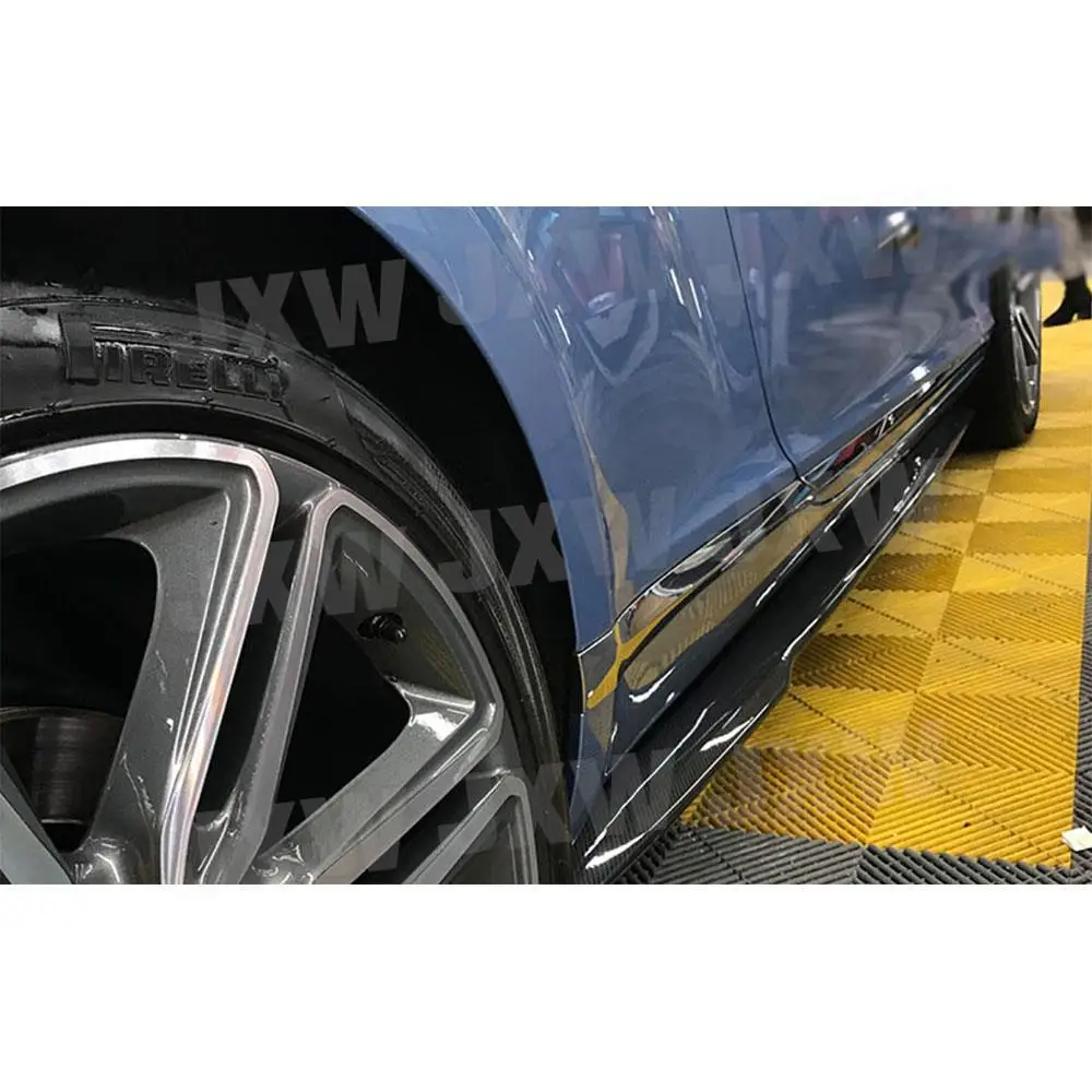 Carbon Fiber Car Side Skirt Extensions BodyKits Side Skirts Rocker Panels For Bentley Continental GT 2015-2017 ST Style - LUXURY CAR - Racext 289