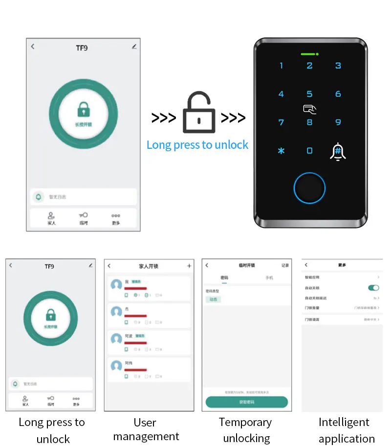 WiFi Tuya Fingerprint Access Controller Outdoor Waterproof Standalone RFID Keypa