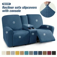 Recliner Sofa Covers with Console Cover All-inclusive Elastic 2 Seater Armchair Case Removable Loveseat Recliner Couch Slipcover 1