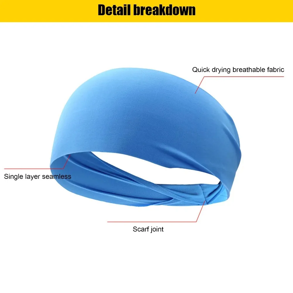 Sports Headband Running Fitness Sweatband Quick-Dry Elastic Absorbent Men Women Cycling Jog Tennis Yoga Gym Hair Bandage