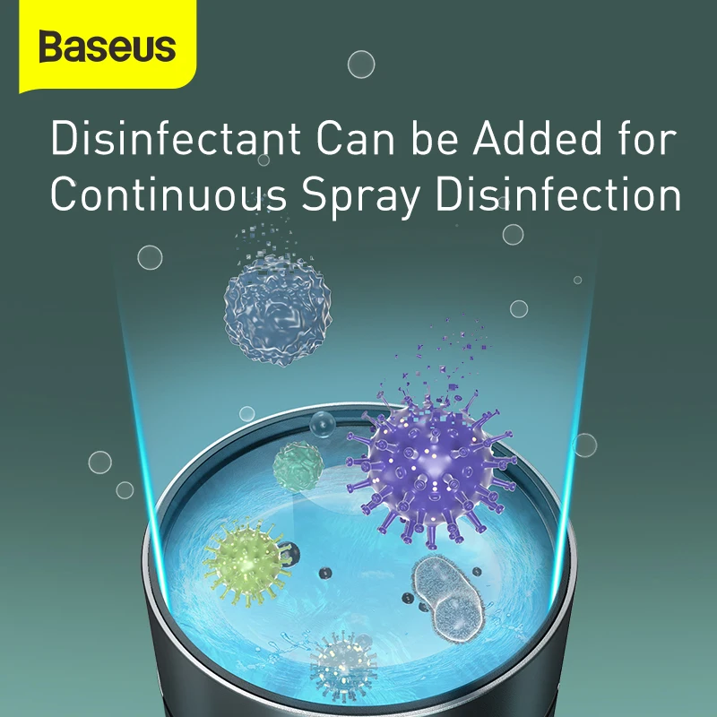 Baseus Car Air Humidifier Purifier Aroma Essential Oil Diffuser Auto Nano Disinfectant Diffuser Air Freshener For Home Office air humidifier air freshener air purifier