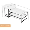 Coffee Table, White Modern Coffee Tables for Living Room, Detachable 2 Small Coffee Tables, Faux White Marble 3