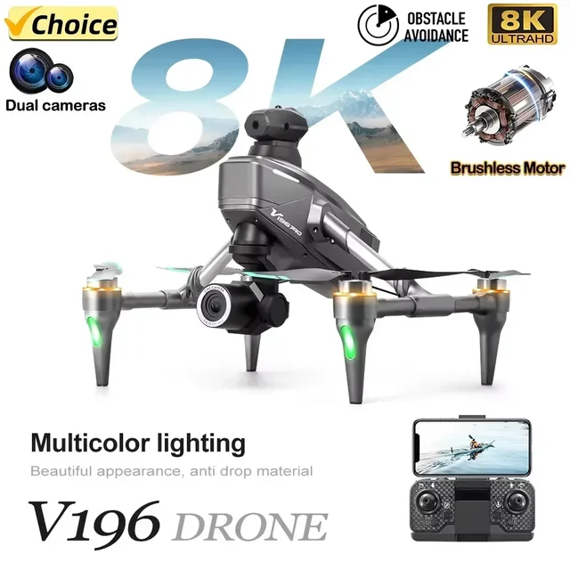 2024 V196 Original GPS Dron 5G Professional 8K HD Aerial Photography Dual-Camera Omnidirectional Obstacle Avoidance Drone Gift 1