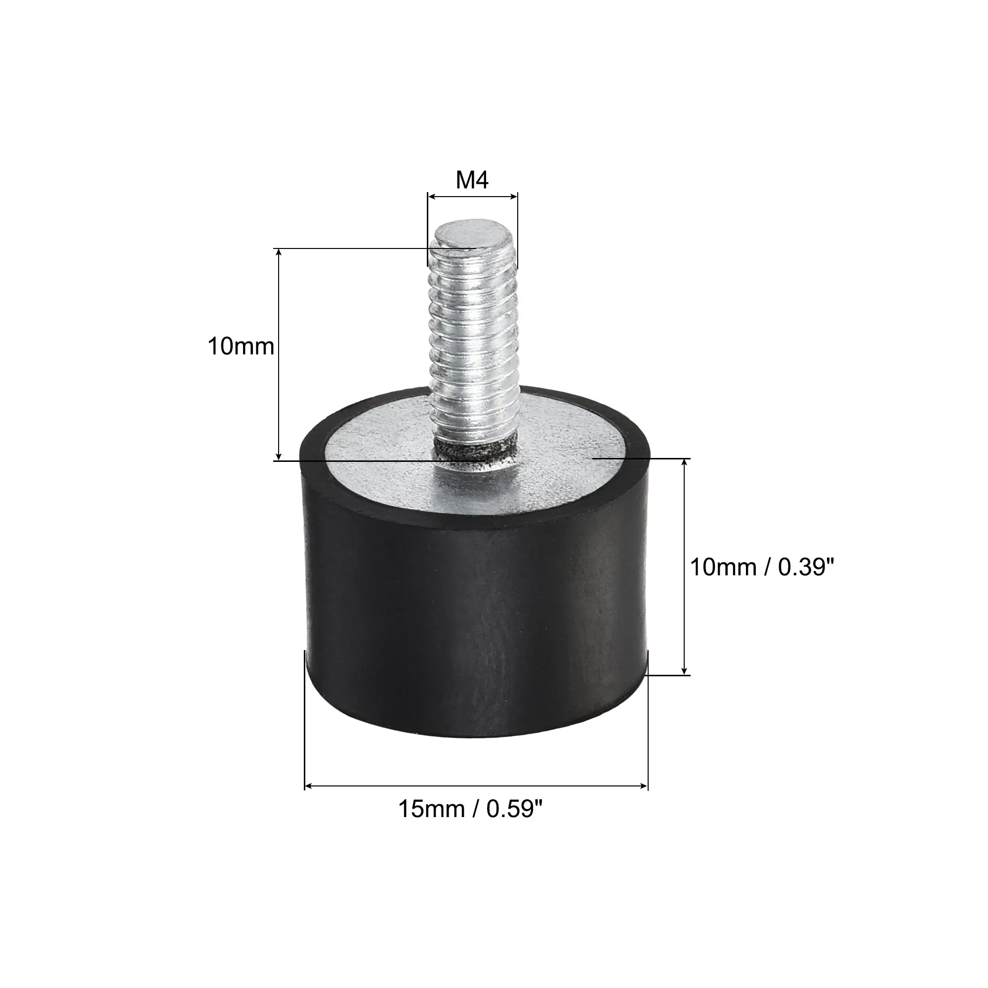 6 stücke M4 M5 M6 Außengewinde Gummi Stoßdämpfer Crash Pad Dämpfer Spule Montieren Isolator Gummi Halterungen Vibration Isolatoren Typ VD – Detail 7